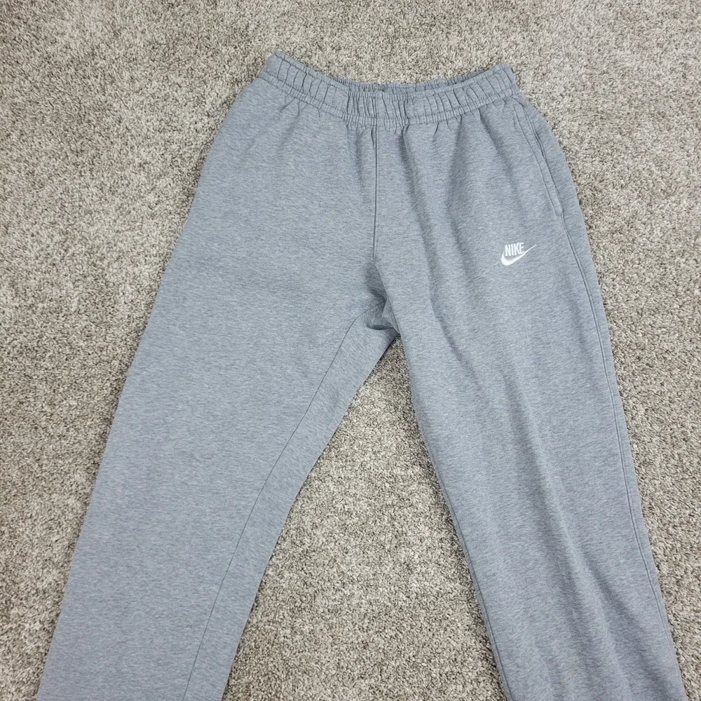 Nike Mens Small Solid Gray Stretch Fleece Elastic Waist Drawstring Sweatpants